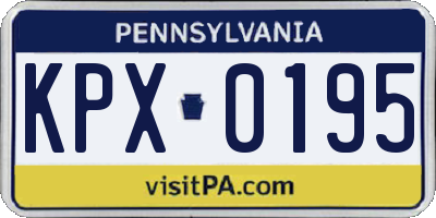PA license plate KPX0195