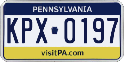 PA license plate KPX0197