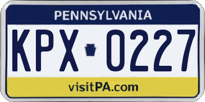 PA license plate KPX0227