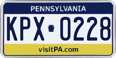 PA license plate KPX0228