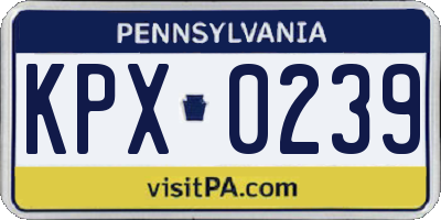 PA license plate KPX0239