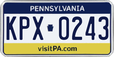 PA license plate KPX0243