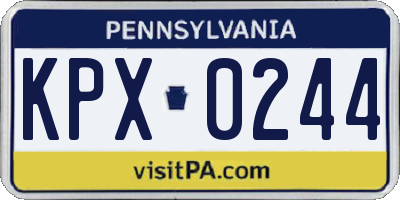 PA license plate KPX0244