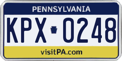 PA license plate KPX0248