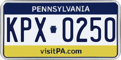 PA license plate KPX0250