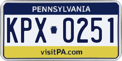 PA license plate KPX0251