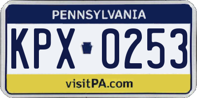 PA license plate KPX0253