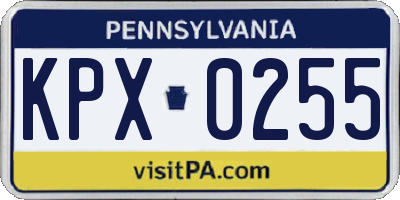 PA license plate KPX0255