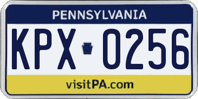 PA license plate KPX0256