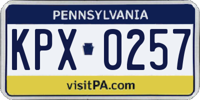 PA license plate KPX0257