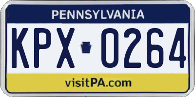 PA license plate KPX0264