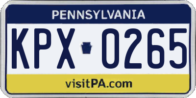 PA license plate KPX0265