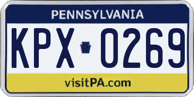 PA license plate KPX0269