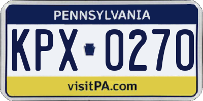 PA license plate KPX0270