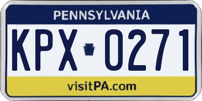 PA license plate KPX0271