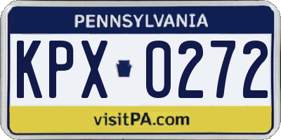 PA license plate KPX0272