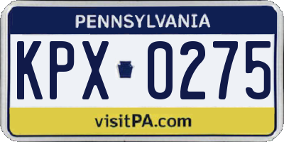 PA license plate KPX0275