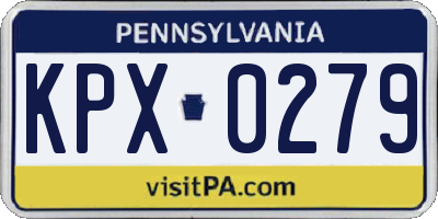 PA license plate KPX0279