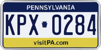 PA license plate KPX0284