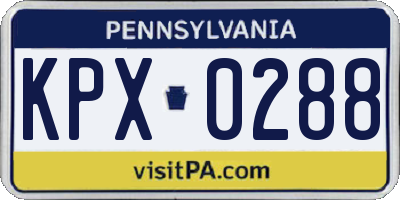 PA license plate KPX0288