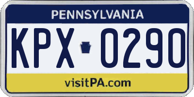 PA license plate KPX0290