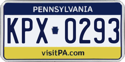 PA license plate KPX0293