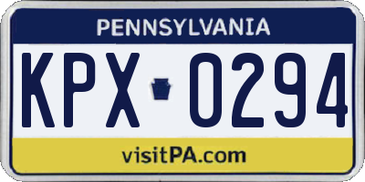 PA license plate KPX0294