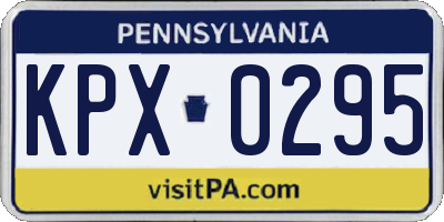 PA license plate KPX0295