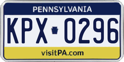 PA license plate KPX0296