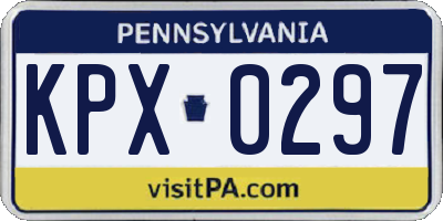 PA license plate KPX0297
