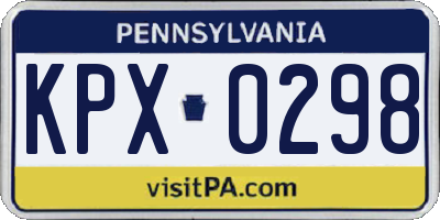 PA license plate KPX0298