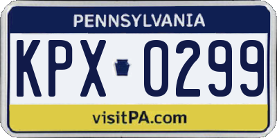 PA license plate KPX0299
