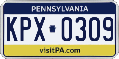 PA license plate KPX0309