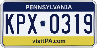 PA license plate KPX0319