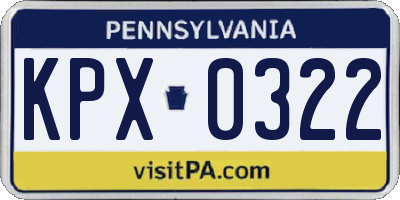 PA license plate KPX0322