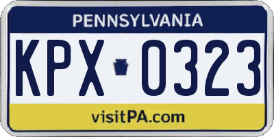 PA license plate KPX0323