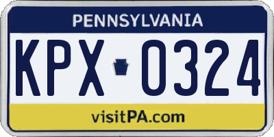 PA license plate KPX0324