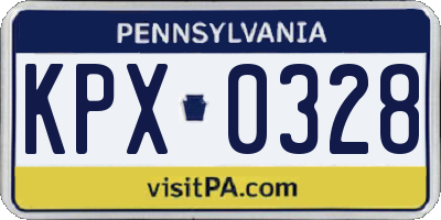 PA license plate KPX0328
