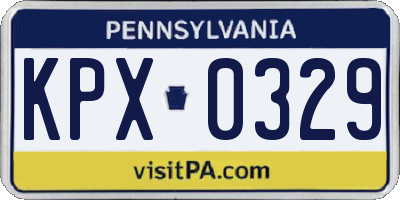 PA license plate KPX0329
