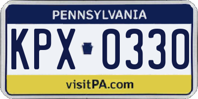 PA license plate KPX0330