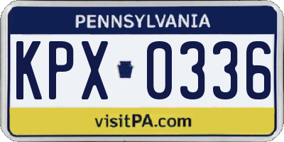 PA license plate KPX0336