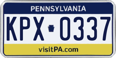 PA license plate KPX0337
