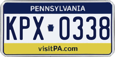 PA license plate KPX0338