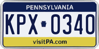 PA license plate KPX0340