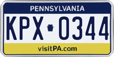 PA license plate KPX0344