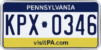 PA license plate KPX0346