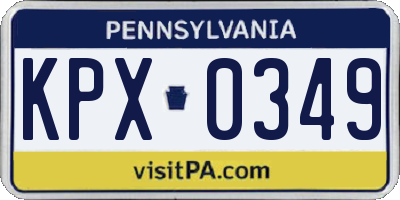 PA license plate KPX0349