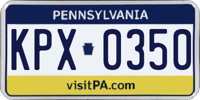 PA license plate KPX0350