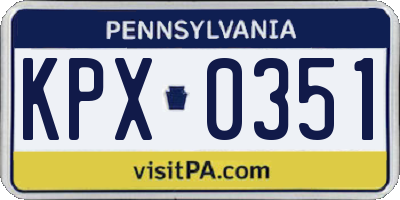 PA license plate KPX0351