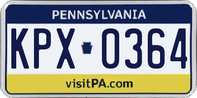 PA license plate KPX0364